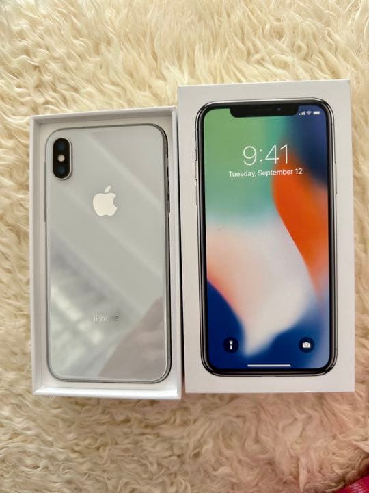 iPhone X Silver 64 GB 美品 SIMロック解除済み L108946869