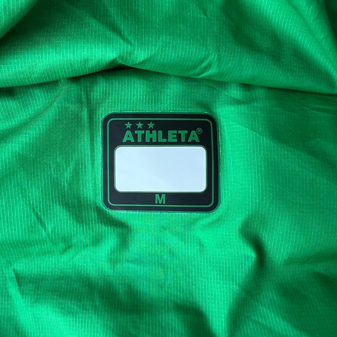 【ATHLETA】アスレタ　ベンチコート　M　黒　緑　ヴェルディカラー