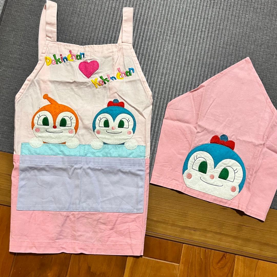 アンパンマン 子供 エプロン 三角巾 ドキンちゃん コキンちゃん - メルカリ