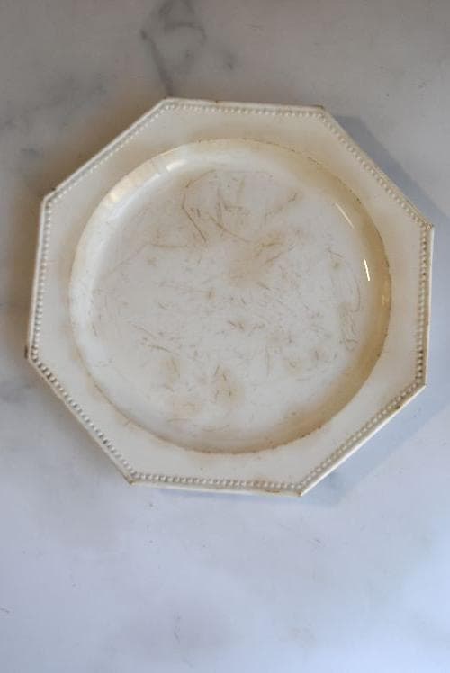専用　初期モントロー　ファイアンスフィーヌ　襤褸の美しいオクトゴナル皿