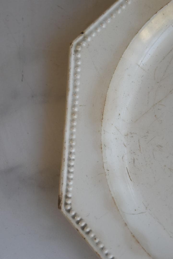 専用　初期モントロー　ファイアンスフィーヌ　襤褸の美しいオクトゴナル皿