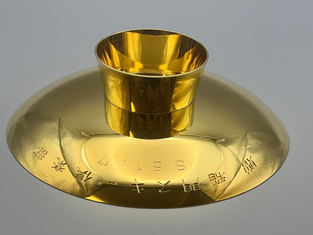 【海】純銀　銀杯　酒杯　銀器　酒器杯　酒器　重量約159g　箱付