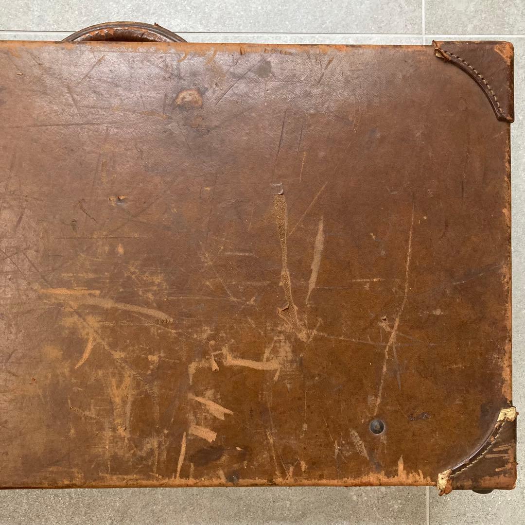 特大 ヴィンテージ レザー トランクケース トランクバッグ レトロ雑貨 古道具