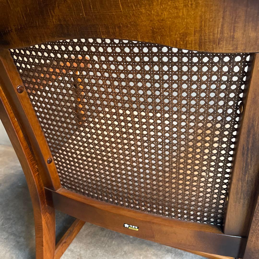 オールドカリモク　コロニアルビンテージアームチェア　本革座面張り替え