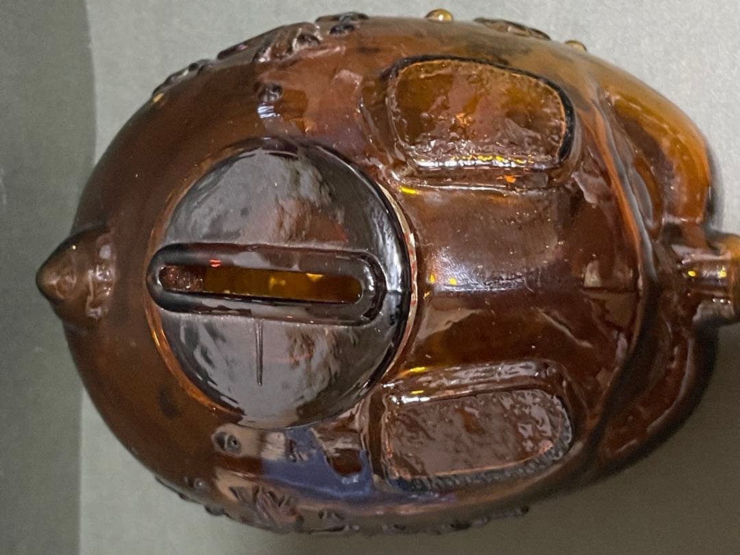 初期の台湾レア オールド ガラス クラフト ピッグ マネーボックス　2個セット