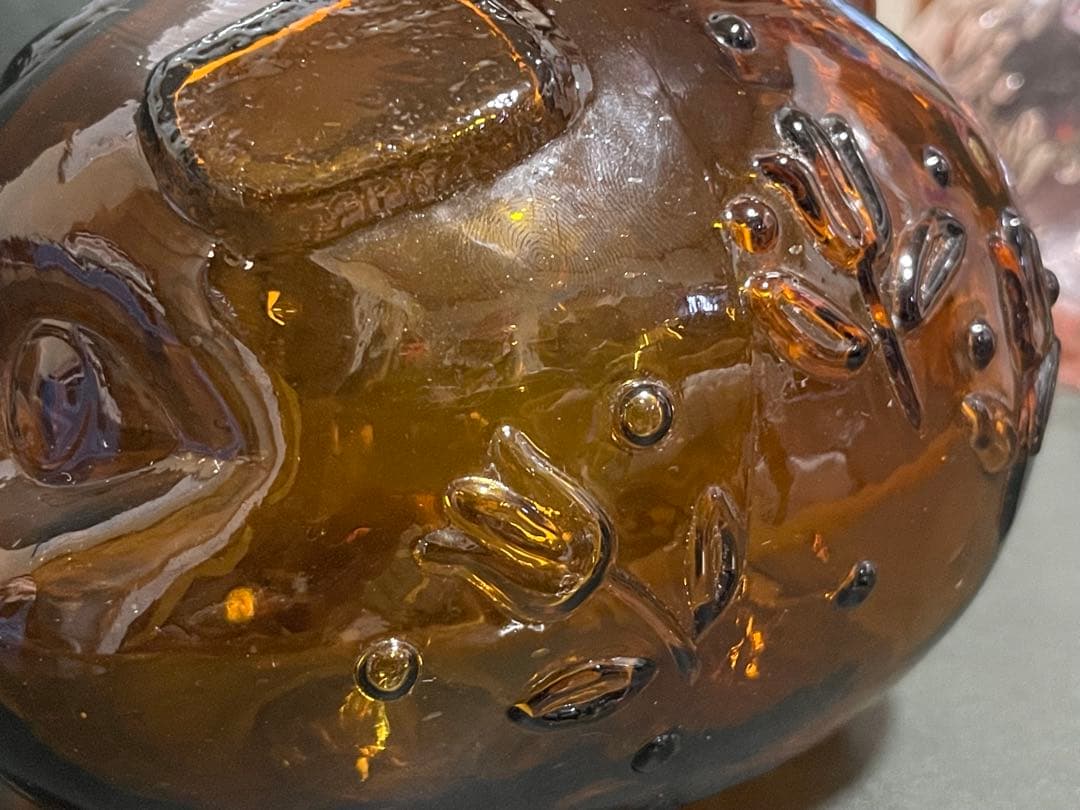 初期の台湾レア オールド ガラス クラフト ピッグ マネーボックス　2個セット