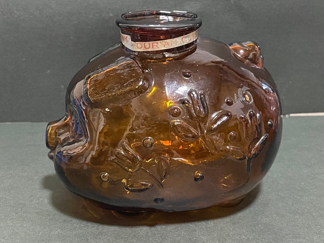 初期の台湾レア オールド ガラス クラフト ピッグ マネーボックス　2個セット