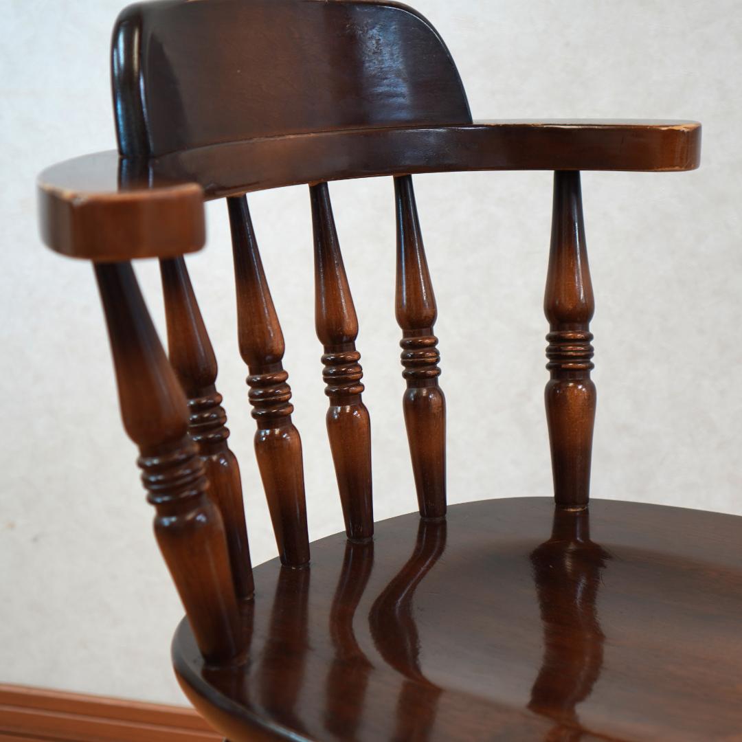 飛騨産業 キツツキマーク ウィンザーチェア アームチェア 木製 アンティーク 3