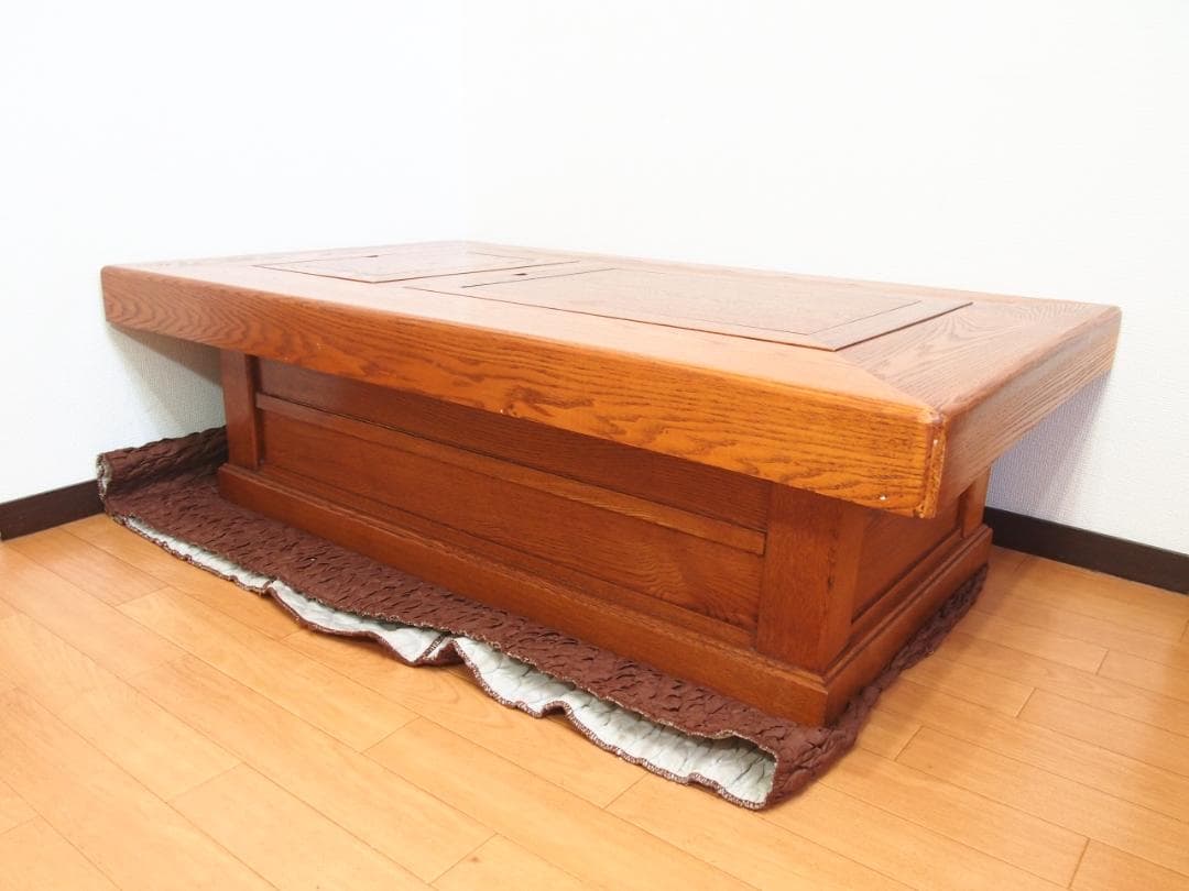 美品】関西火鉢 囲炉裏テーブル 欅(ケヤキ) 無垢 燗銅壺 他付属品多数