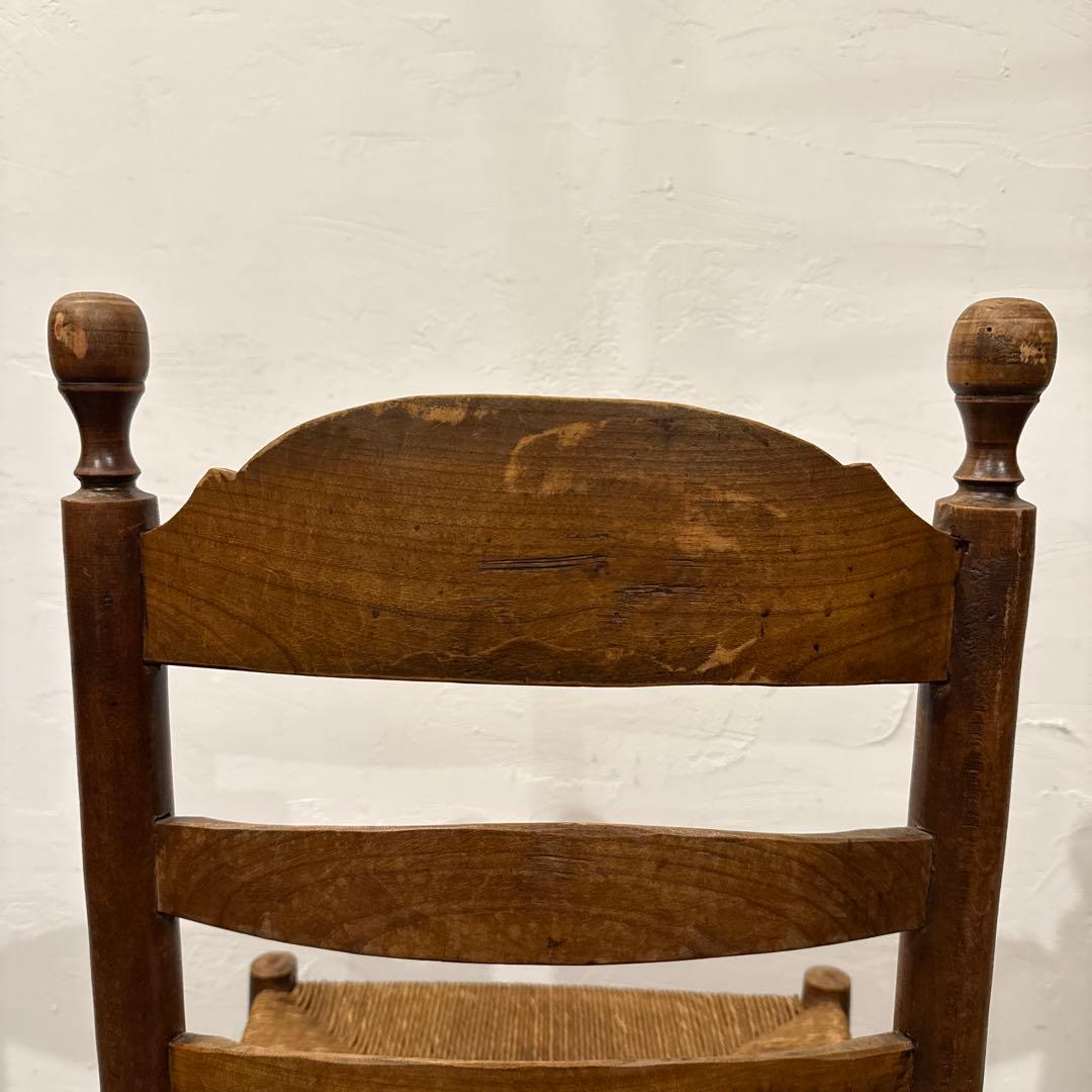 ヴィンテージ　ダイニングチェア　カフェチェア　藁座面　2