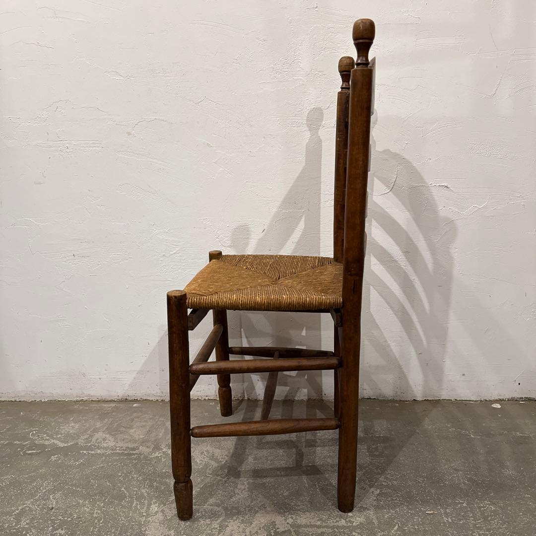 ヴィンテージ　ダイニングチェア　カフェチェア　藁座面　2