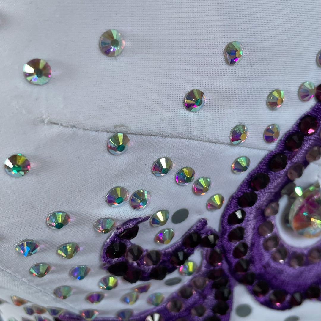 社交ダンス ラテンダンス ドレス衣装 レース 白 紫 S1121 - メルカリ