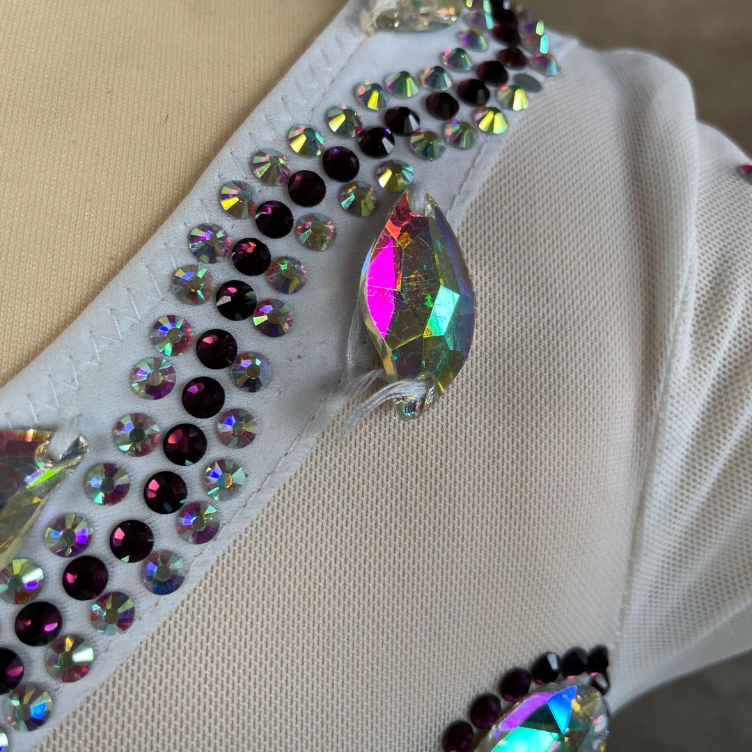 社交ダンス ラテンダンス ドレス衣装 レース 白 紫 S1121 - メルカリ