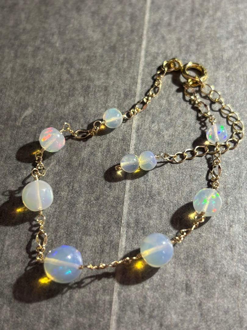 【桃色の雲】エチオピア産オパール丸玉✴︎14kgfブレスレットB141他