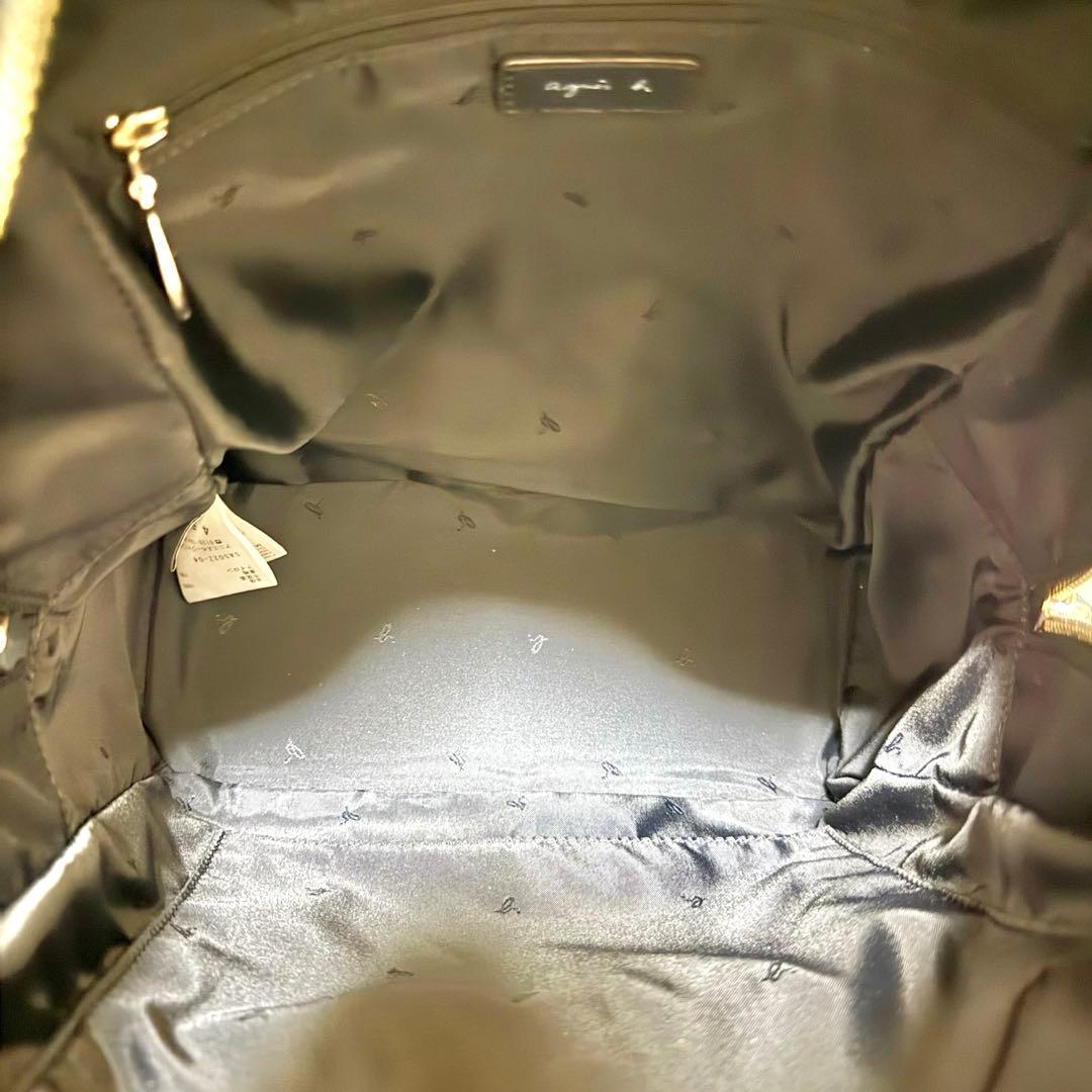 廃盤品 アニエスベー リュック レザー b.ロゴ プレート 黒 本革