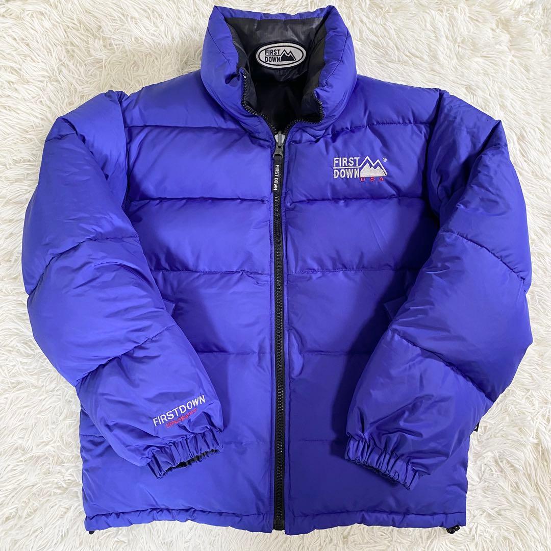 美品　FIRST DOWN ダウンジャケット リバーシブル　肉厚　極暖　黒　青