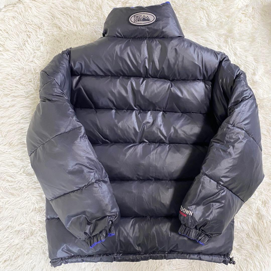 美品　FIRST DOWN ダウンジャケット リバーシブル　肉厚　極暖　黒　青