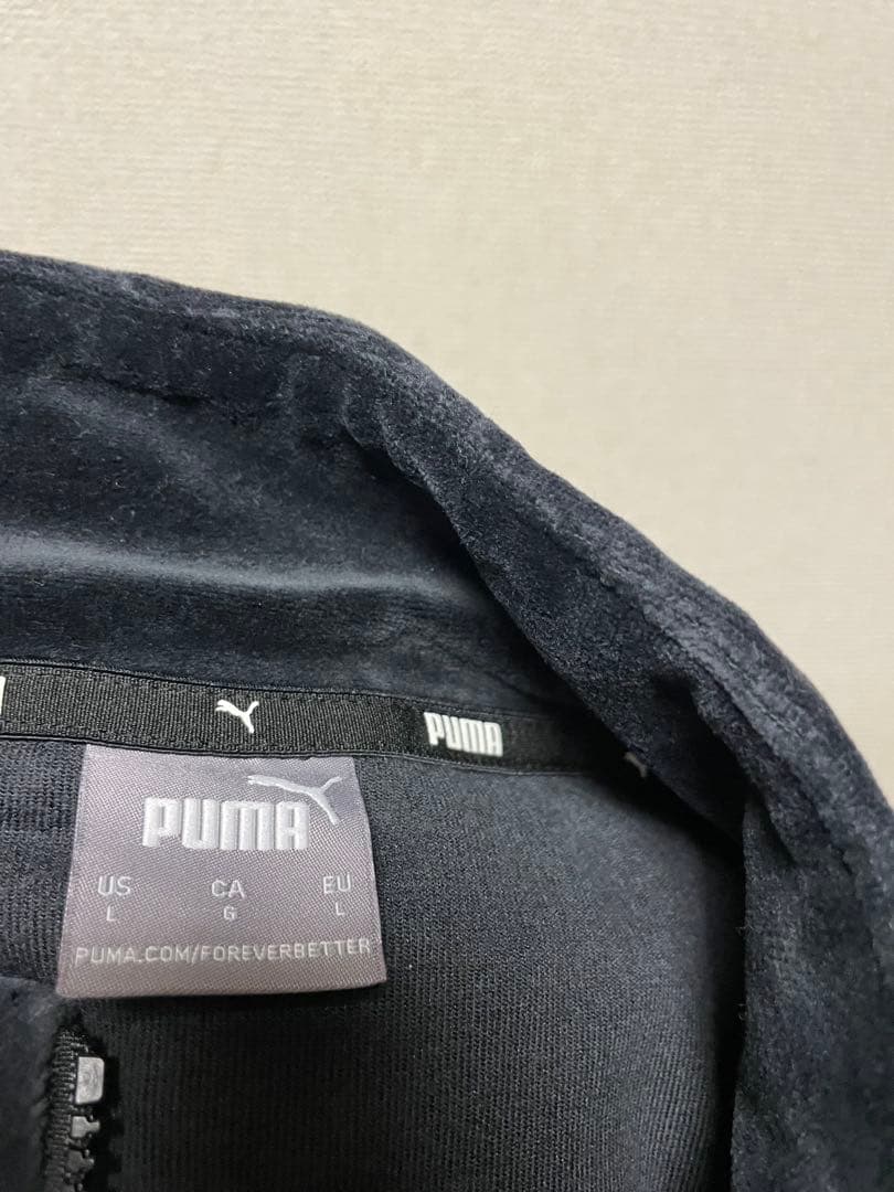 ★ベロア セットアップ★ PUMA トラックジャケット・パンツ ジャージ 黒 L