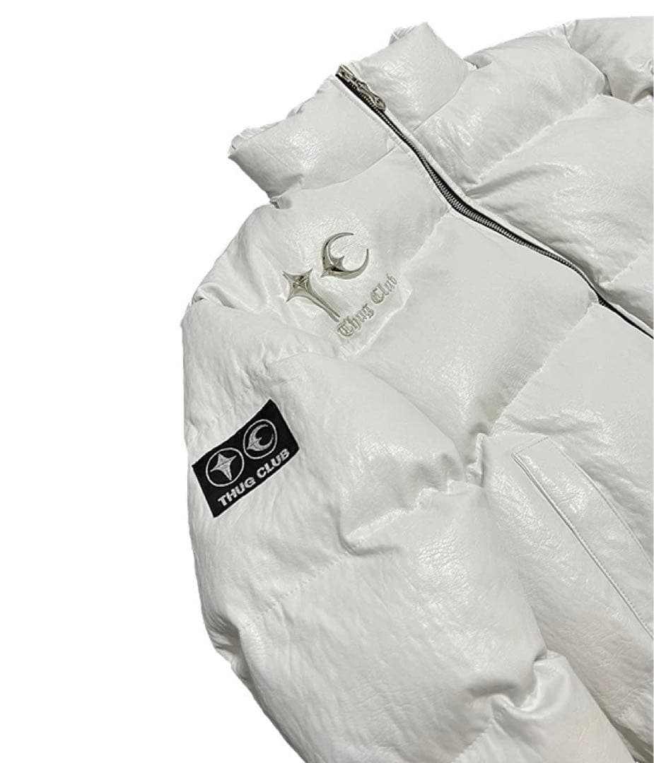 新品 THUG CLUB サグクラブ レザージャケット ダウンジャケット 白