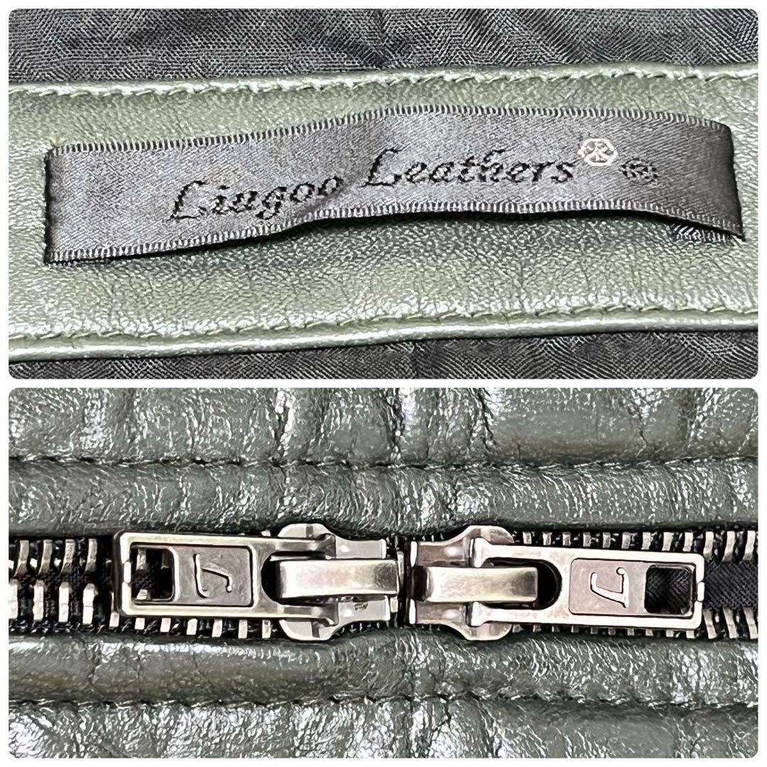 希少色✨リューグーレザーズ シングルライダース カーキ ラムレザー シワ加工