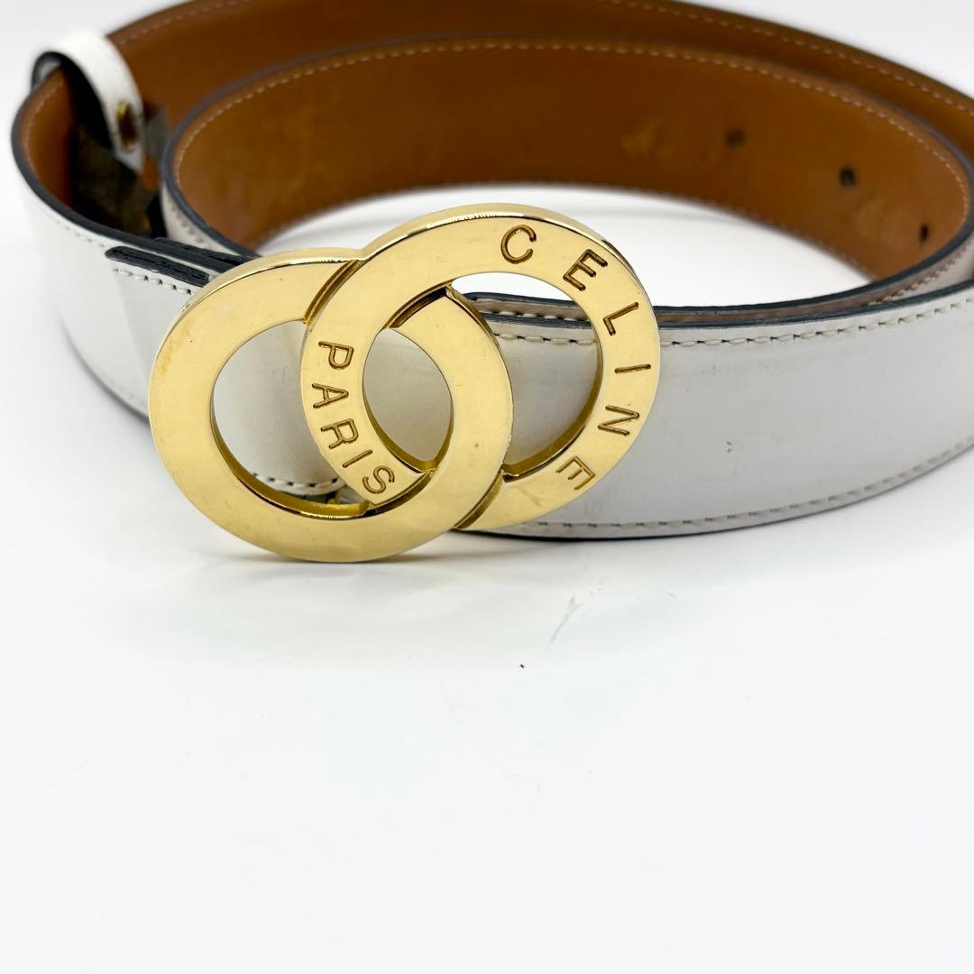 CELINE サークルロゴ ベルト レザー ヴィンテージ