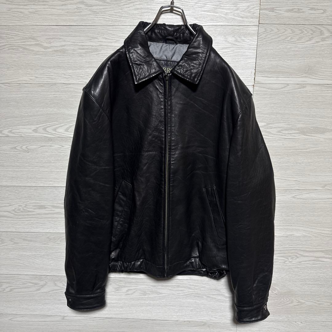 90s ARROW 本革 ショート丈 レザージャケット シングルライダース 黒