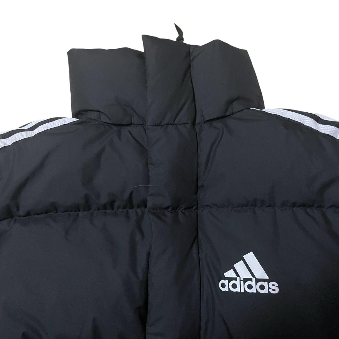 アディダスロングダウンベンチコート黒防寒サッカーSレディースジュニアメンズ