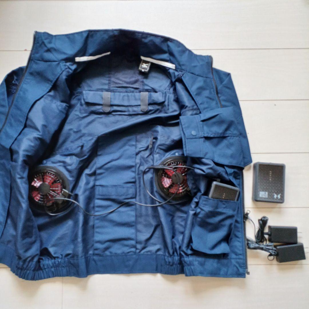 【MIZUNO】ネイビー空調服（XL）ファン・バッテリー×2付き