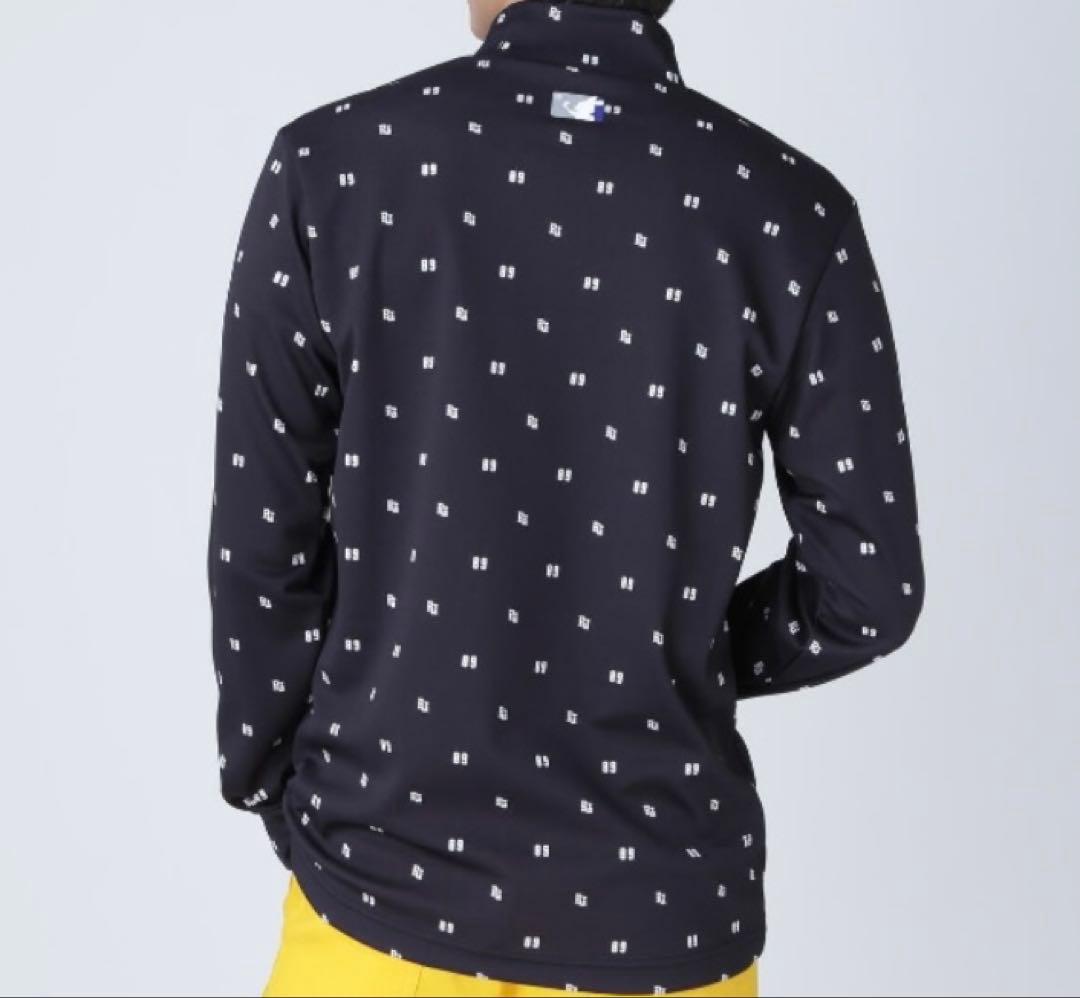 新品 パーリーゲイツ 鹿の子ダンボールゼブラ長袖ハイネックカットソー(5)L/紺