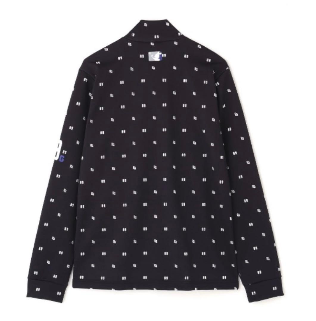 新品 パーリーゲイツ 鹿の子ダンボールゼブラ長袖ハイネックカットソー(5)L/紺