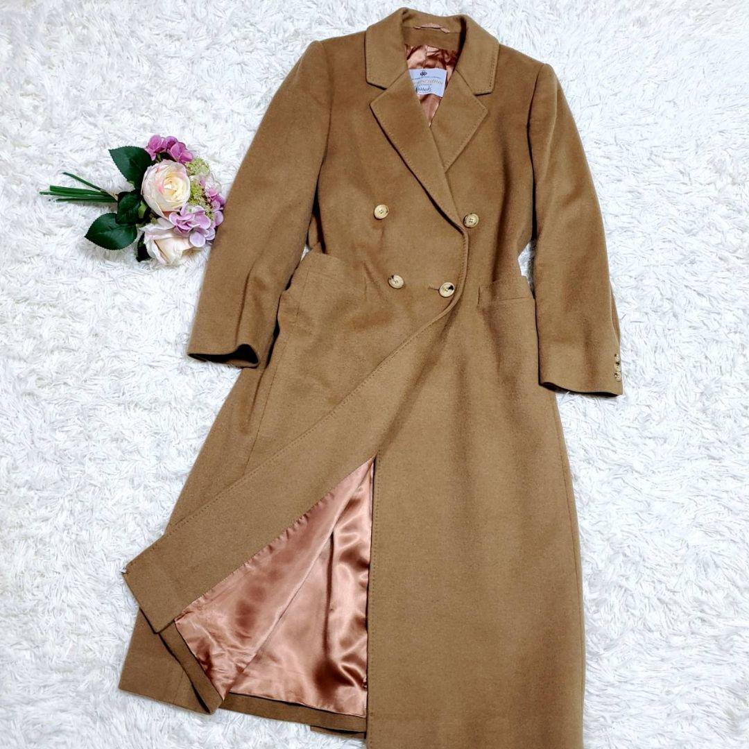 極美品 XL アクアスキュータム カシミヤ ロング コート 英国製 大きい