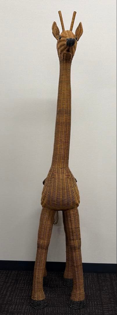 キリン ラタン 鉢置き 籐家具 オブジェ