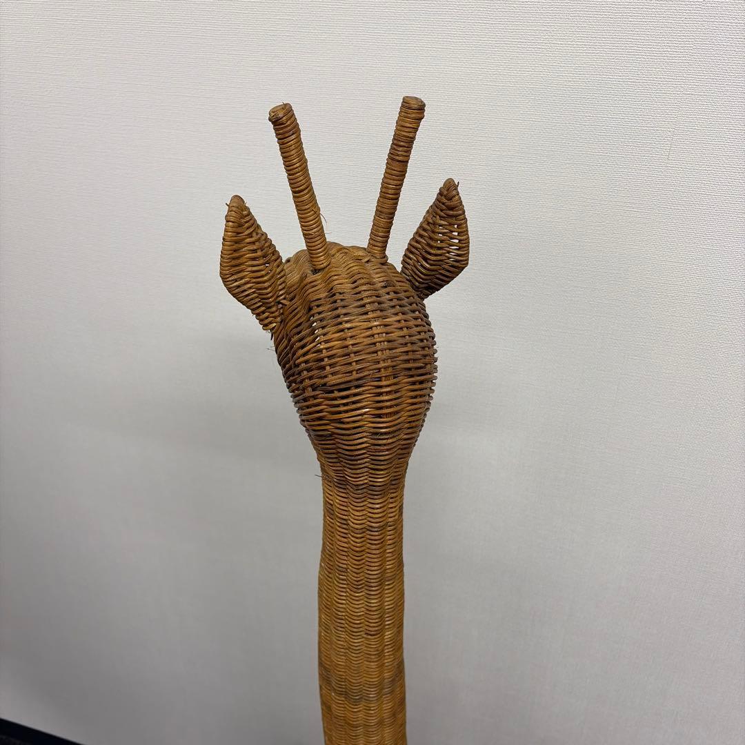 キリン ラタン 鉢置き 籐家具 オブジェ