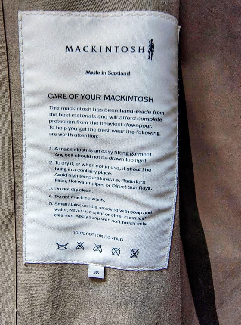 MACKINTOSH ダンケルド（ゴム引き） ステンカラーコート ベージュ 38