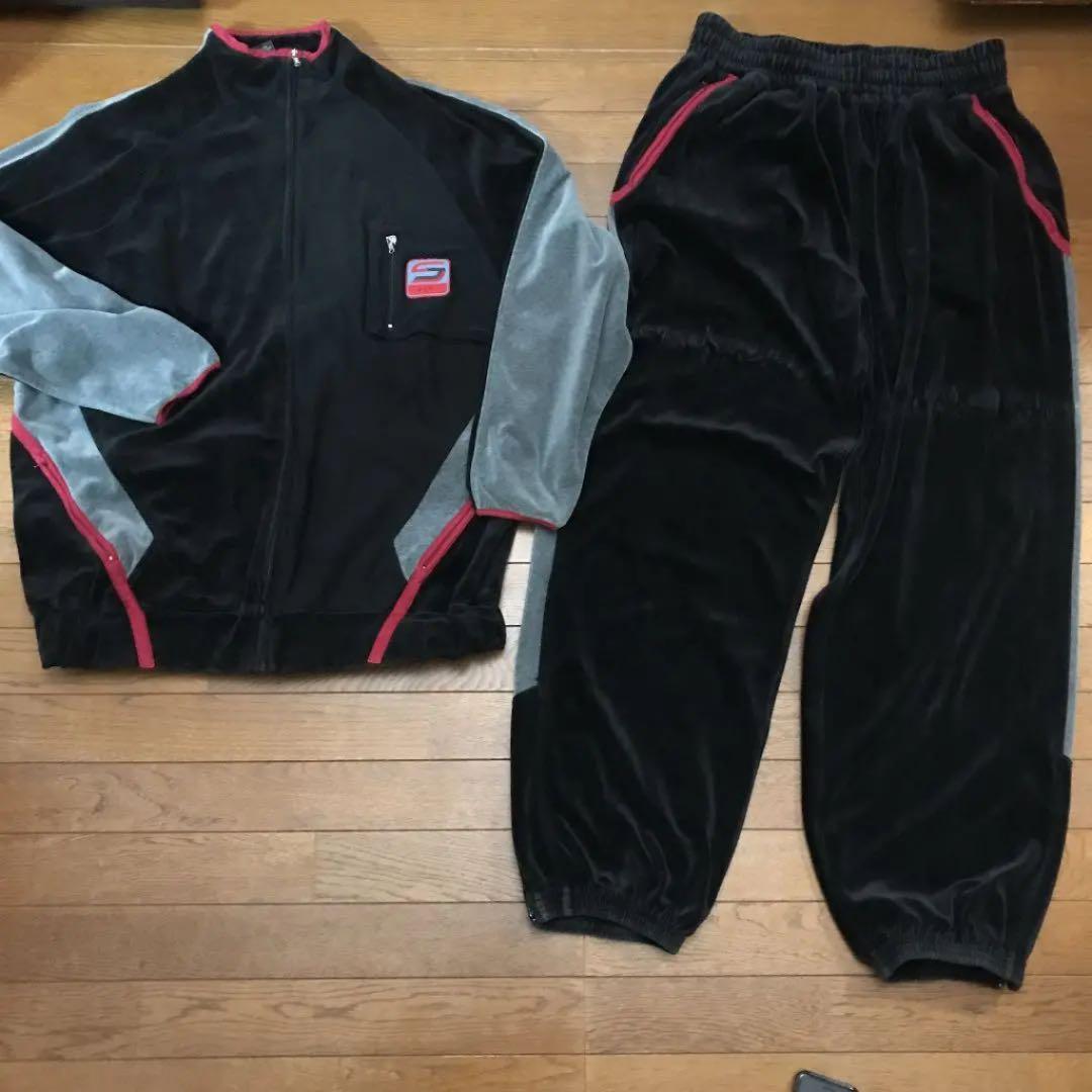 SEAN JOHN ショーン ジョン XXL刺繍ベロアセットアップジャージ