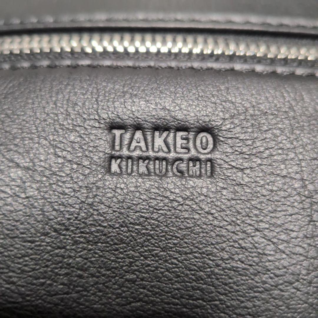 TAKEO KIKUCHI ソバージュ 本革 斜め掛けバッグ 黒 B5対応