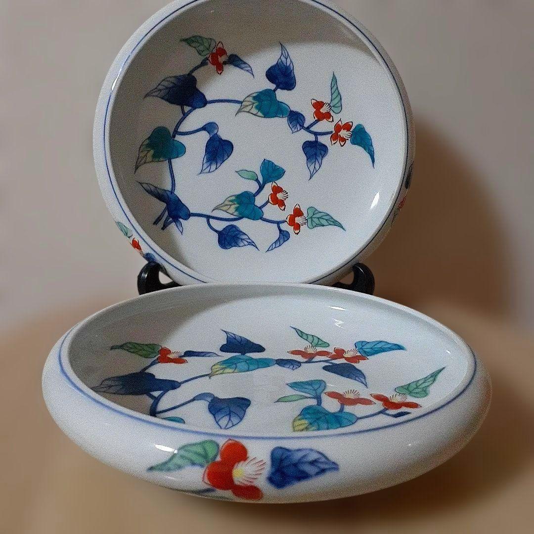 有田焼 峯山作 色絵丸皿 和食器 昭和レトロ 2枚セット - メルカリ