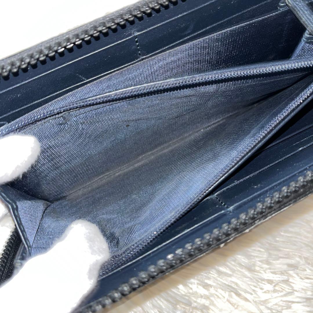 GUCCI グッチ GGブルームス ラウンドファスナー　長財布　花柄　ブルー