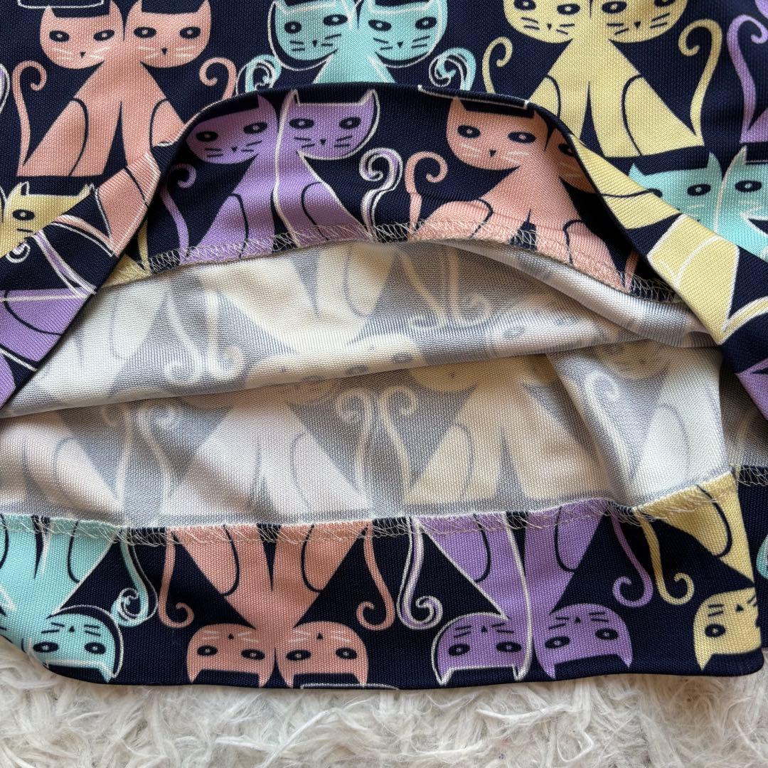極美品 miumiu 猫柄 定価20万円 ベルト付ワンピース 40