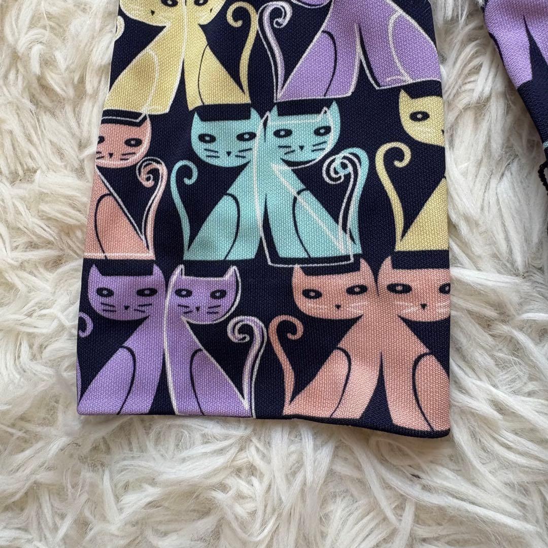 極美品 miumiu 猫柄 定価20万円 ベルト付ワンピース 40