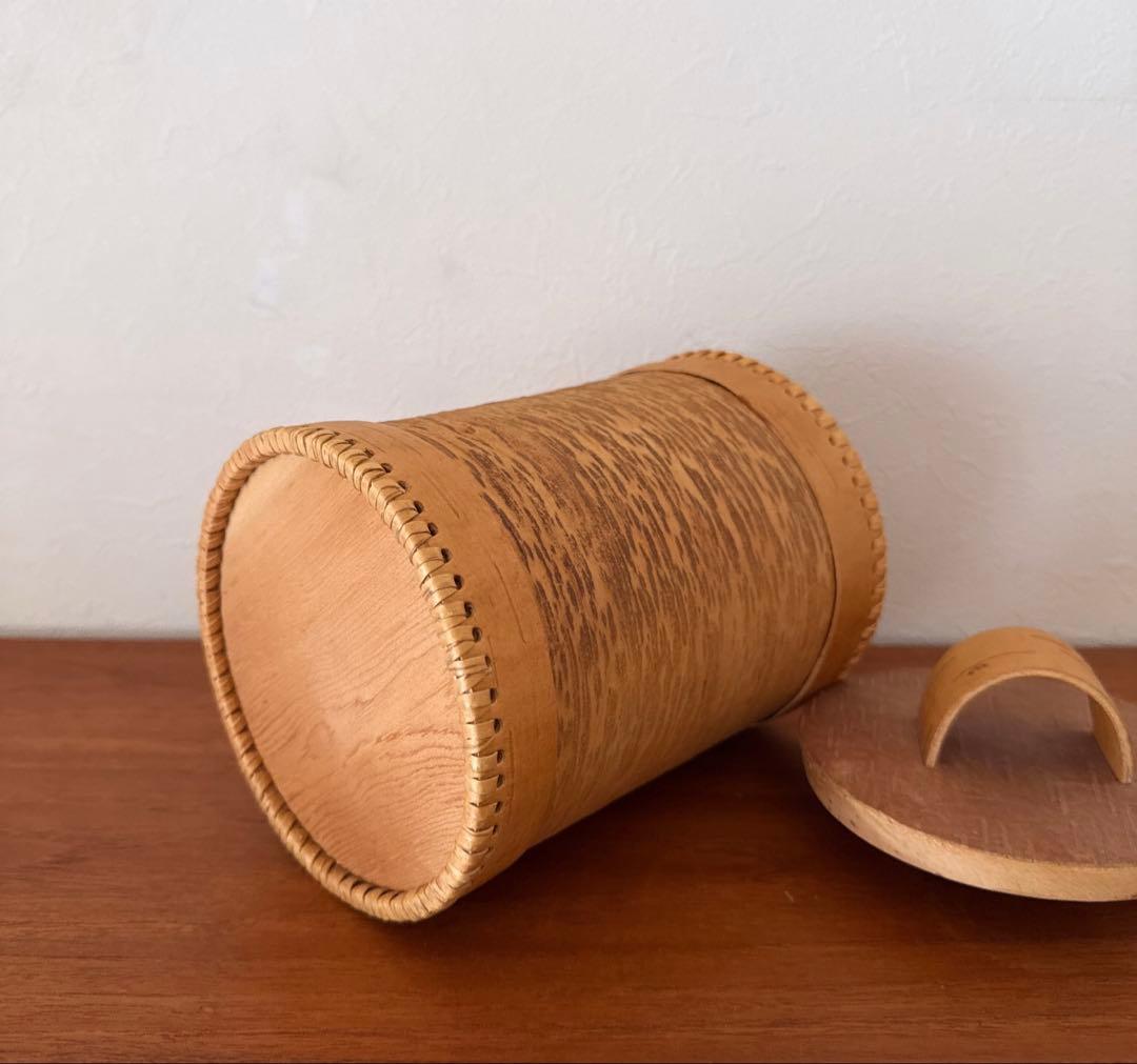 【北欧ヴィンテージ】白樺の筒形キャニスター