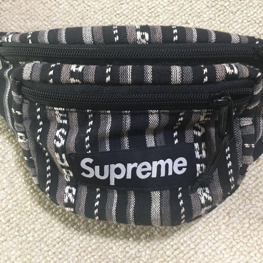 2点セットSupreme Woven Stripe Waist Bag