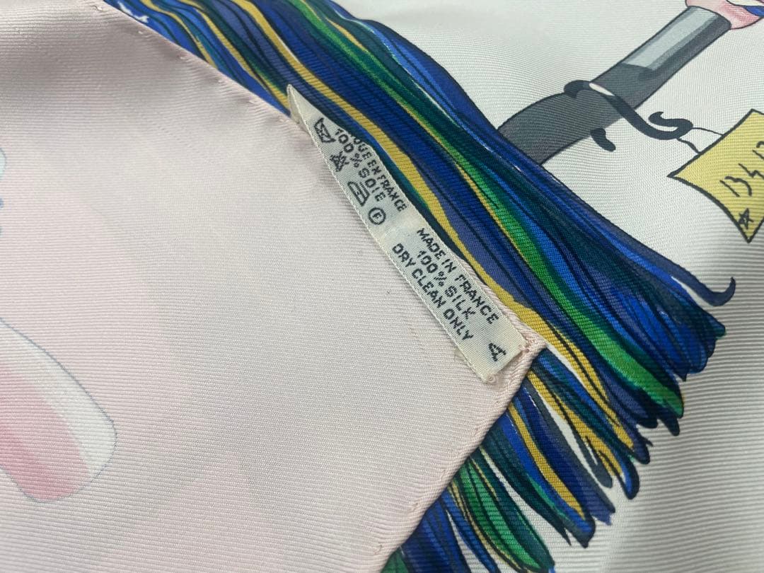 エルメス スカーフ カレ90 PASEMENTE 紐飾り ピンク