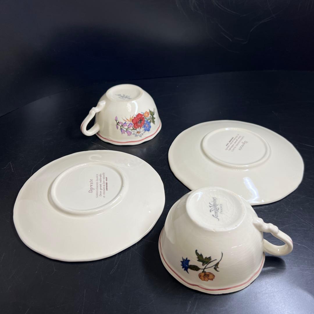 超レア フランスアンティークサングミンヌ ティーセット 東Y7-1016③