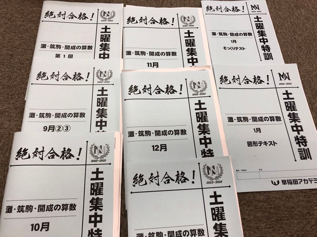 早稲田アカデミー NN開成（筑駒/灘）コース 土特/正月他 国算 2023