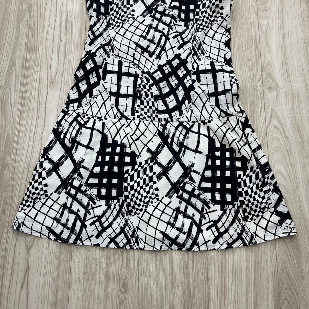 【極美品】マークアンドロナ ワンピース シアサッカー 38 M ストレッチ 白