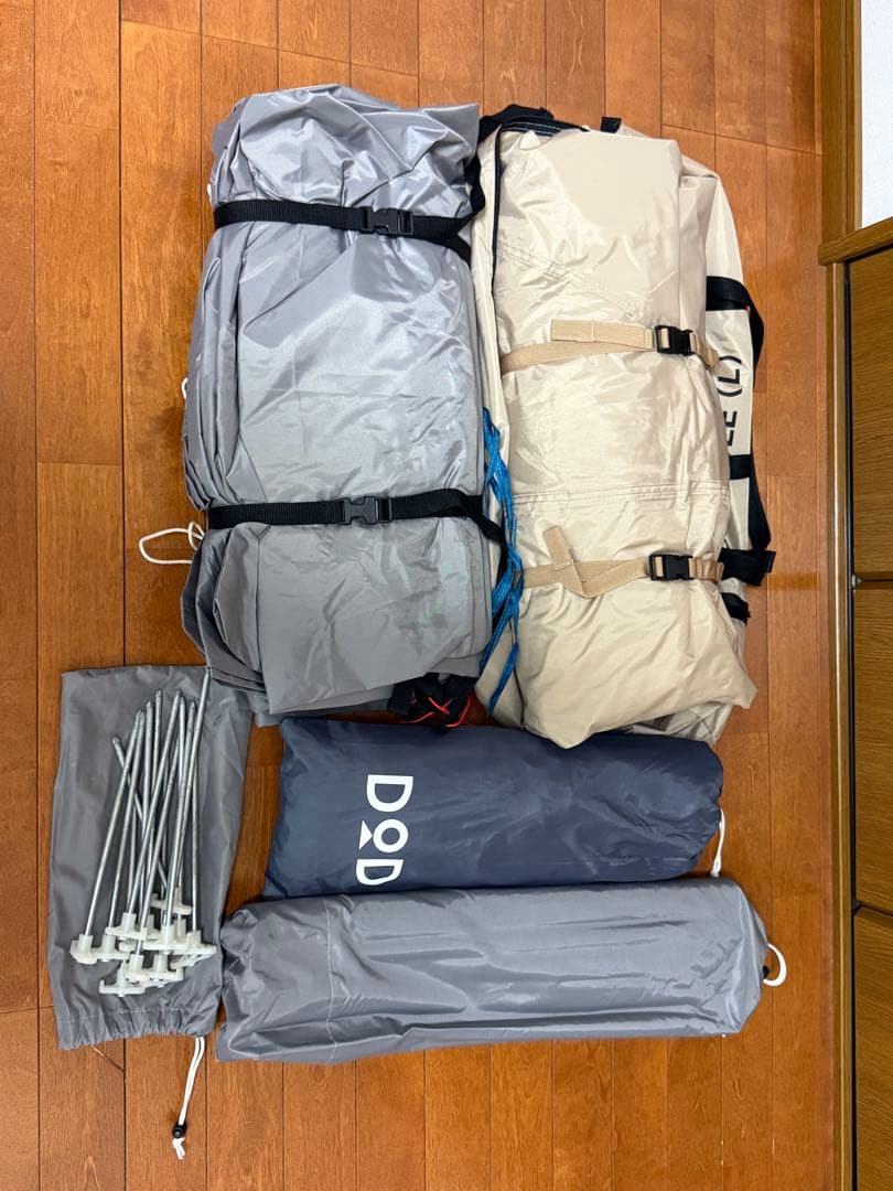 DODワンポールテントL、グランドシート、トンガリハット ロープ&カラビナ付き