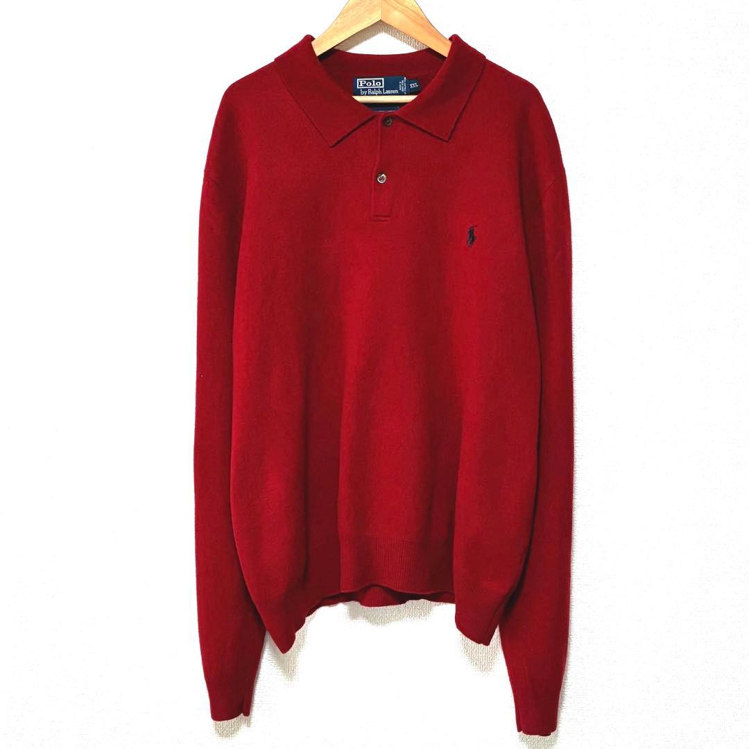 ラルフローレン ニット セーター レッド ワンポイント ニット