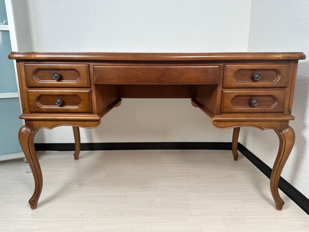 カリモク ネオクラシック デスク 5杯引き出し付き 書斎 学習机※i4※