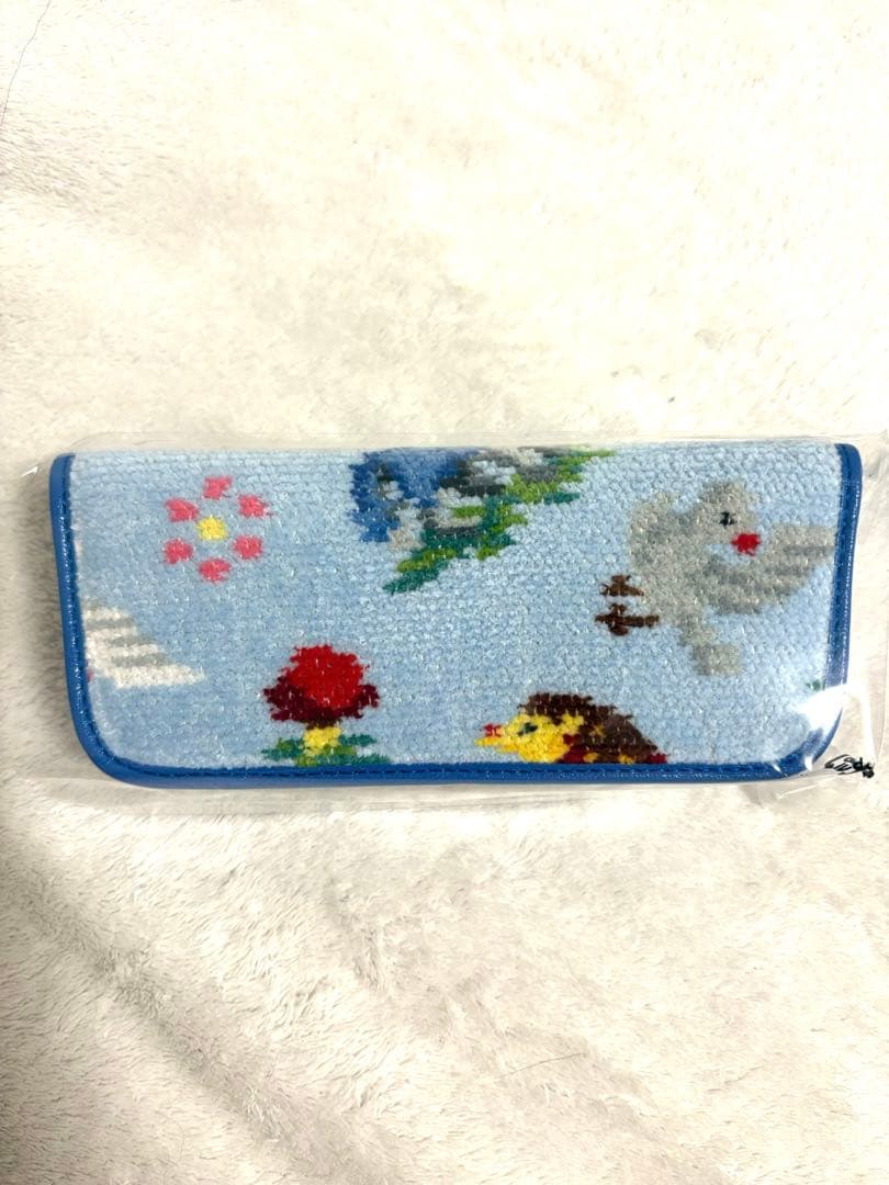 完売品　フェイラー　鳩居堂　メガネケース　ペールブルー　ハイジ　眼鏡拭き付き